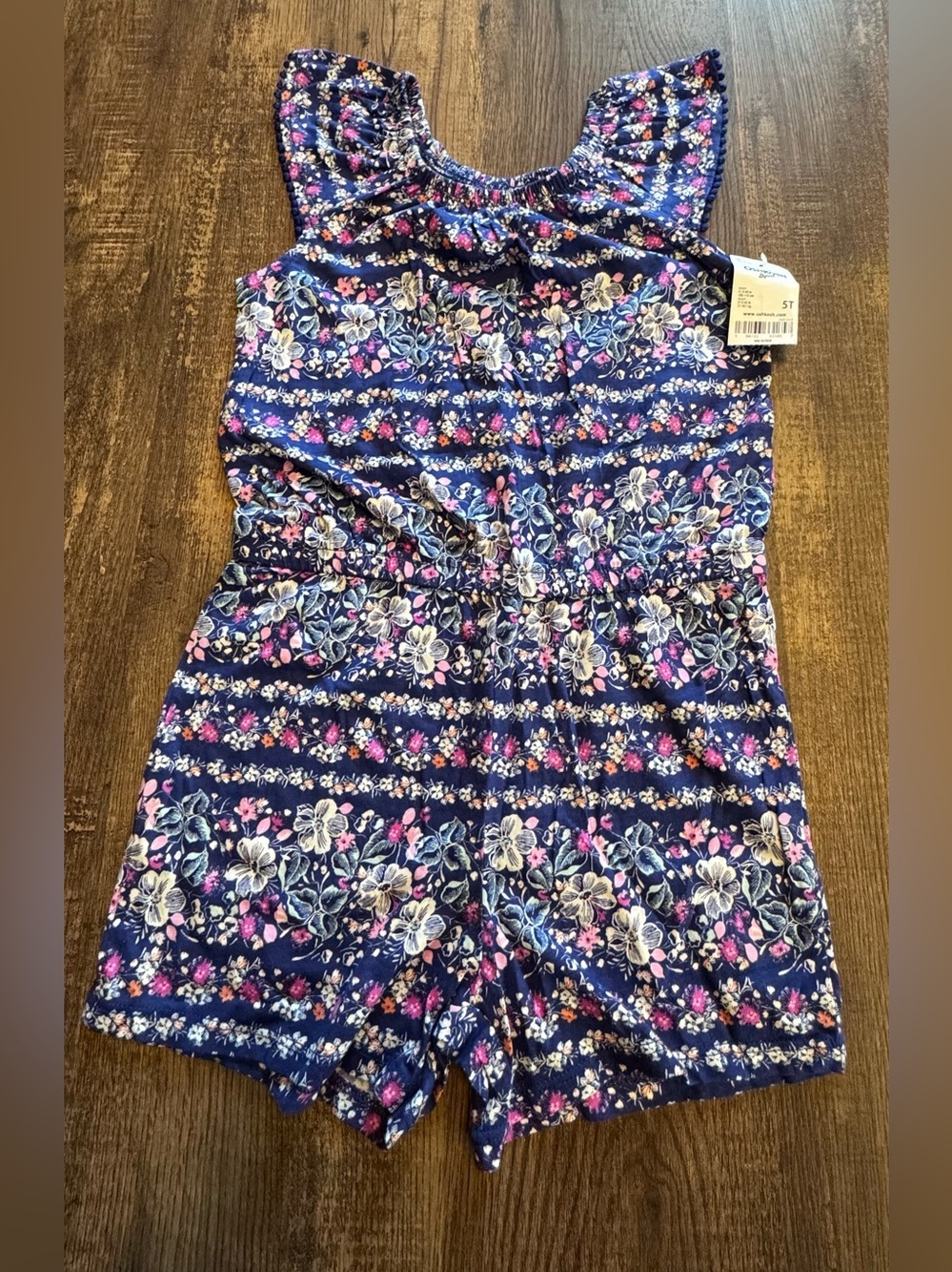 OshKosh B'gosh Navy Floral Girls Romper